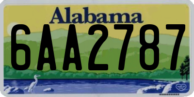 AL license plate 6AA2787