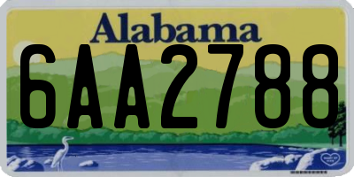 AL license plate 6AA2788