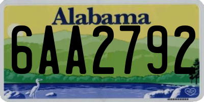 AL license plate 6AA2792