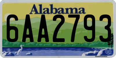 AL license plate 6AA2793