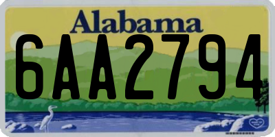AL license plate 6AA2794