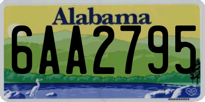 AL license plate 6AA2795
