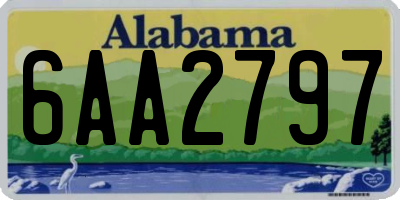 AL license plate 6AA2797