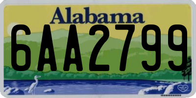 AL license plate 6AA2799
