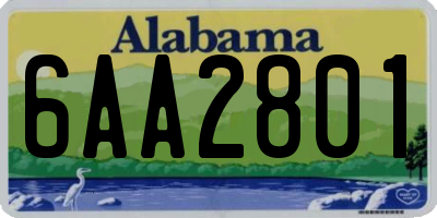 AL license plate 6AA2801