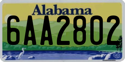 AL license plate 6AA2802