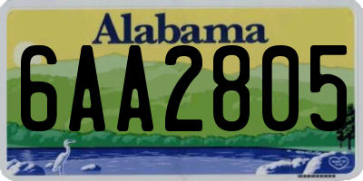 AL license plate 6AA2805