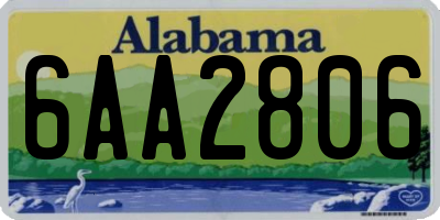 AL license plate 6AA2806