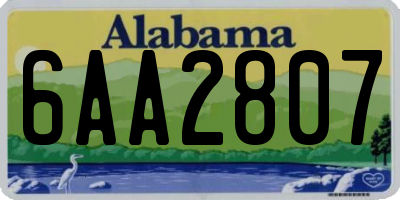 AL license plate 6AA2807