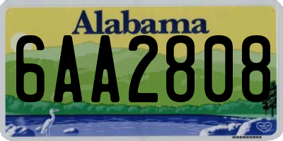 AL license plate 6AA2808