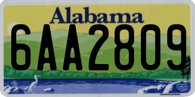 AL license plate 6AA2809