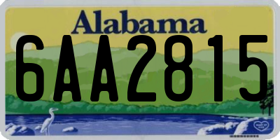 AL license plate 6AA2815