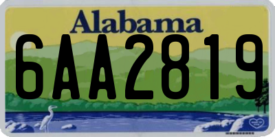 AL license plate 6AA2819