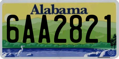 AL license plate 6AA2821