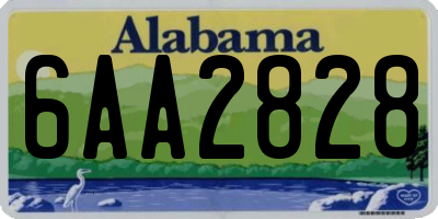 AL license plate 6AA2828