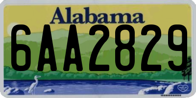 AL license plate 6AA2829