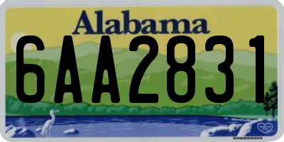 AL license plate 6AA2831