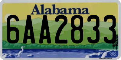 AL license plate 6AA2833
