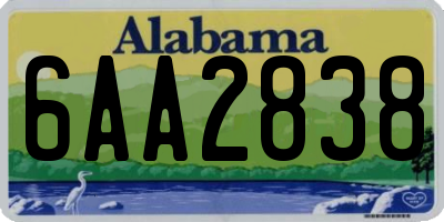 AL license plate 6AA2838