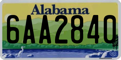 AL license plate 6AA2840