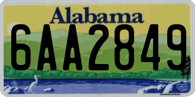 AL license plate 6AA2849