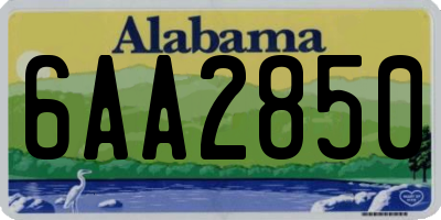 AL license plate 6AA2850