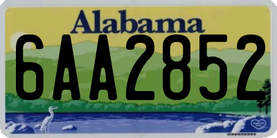 AL license plate 6AA2852