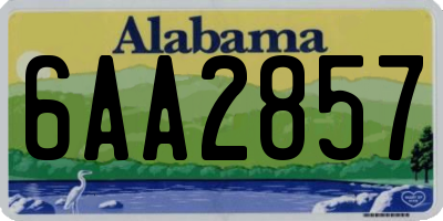 AL license plate 6AA2857