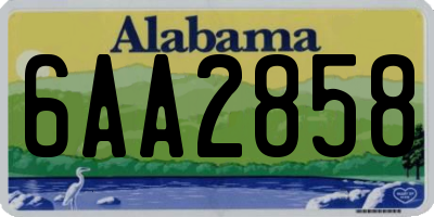 AL license plate 6AA2858