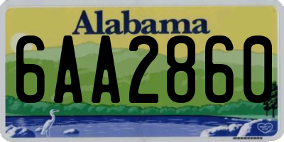 AL license plate 6AA2860