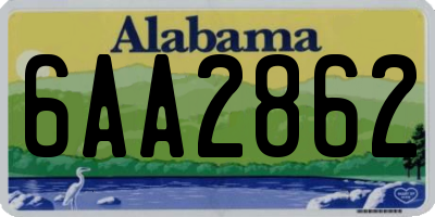 AL license plate 6AA2862
