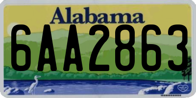 AL license plate 6AA2863