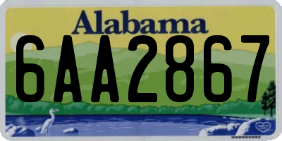 AL license plate 6AA2867