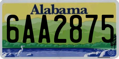 AL license plate 6AA2875