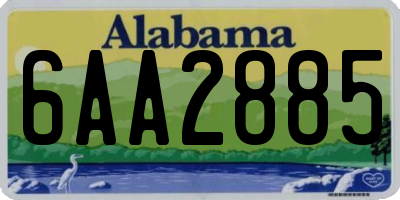 AL license plate 6AA2885