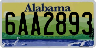 AL license plate 6AA2893