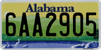 AL license plate 6AA2905