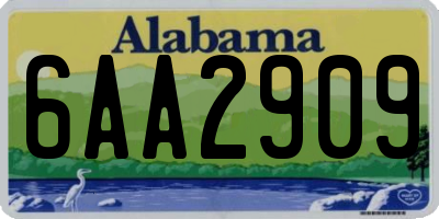 AL license plate 6AA2909
