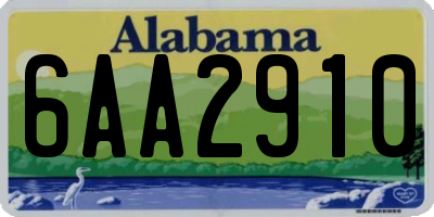 AL license plate 6AA2910