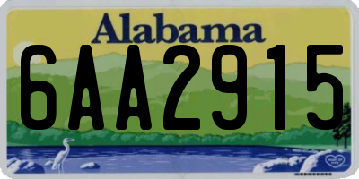 AL license plate 6AA2915
