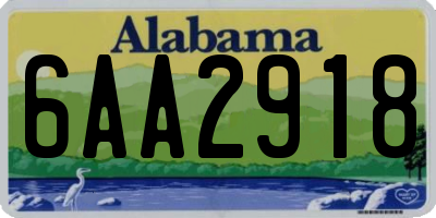 AL license plate 6AA2918