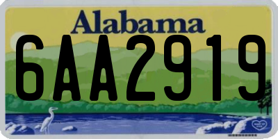 AL license plate 6AA2919
