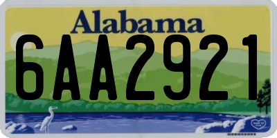 AL license plate 6AA2921
