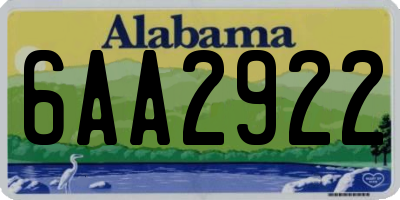 AL license plate 6AA2922