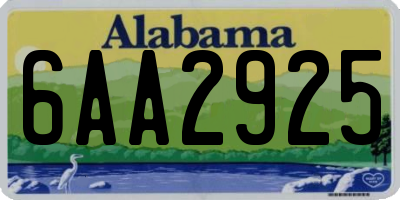 AL license plate 6AA2925