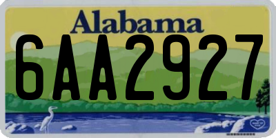 AL license plate 6AA2927