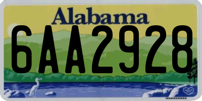 AL license plate 6AA2928