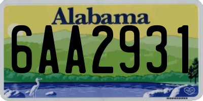 AL license plate 6AA2931