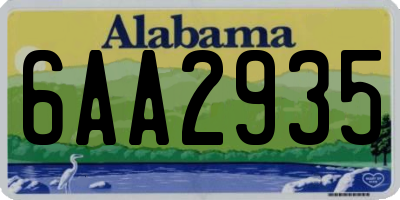 AL license plate 6AA2935