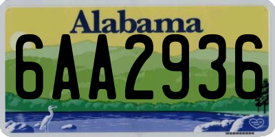 AL license plate 6AA2936